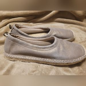 Eileen Fisher Bali espadrille flats:Metallic Suede rubber sole EUR 36 SIZE 5.5